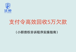 支付令高效回收5万欠款｜小额债权非诉程序实操指南
